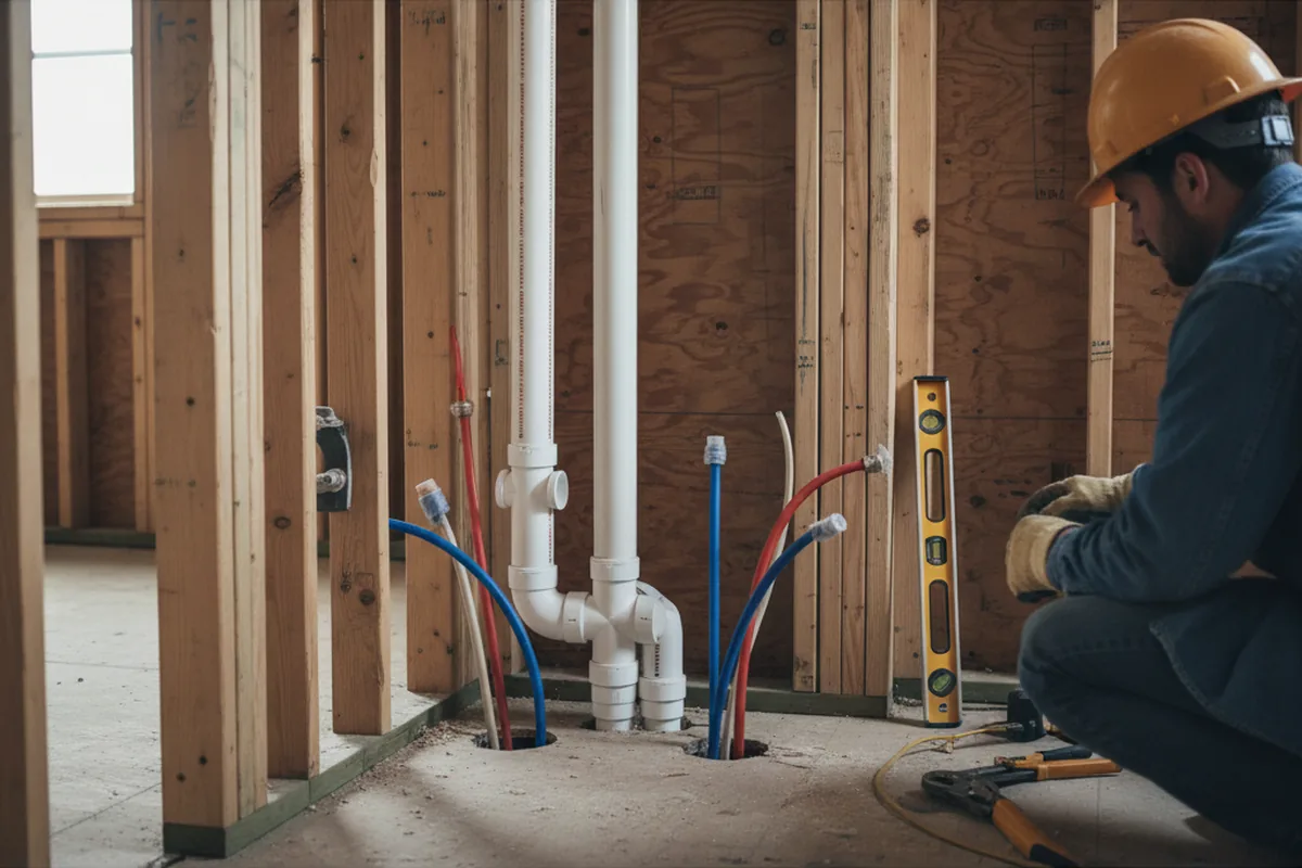 Drain and supply rough-in during Toilet Repair and Installation in Irondale